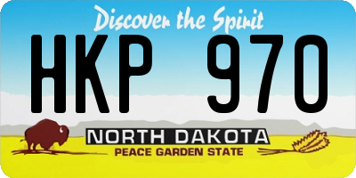 ND license plate HKP970