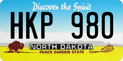 ND license plate HKP980