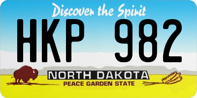 ND license plate HKP982