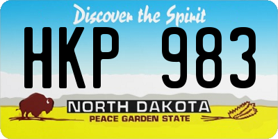 ND license plate HKP983