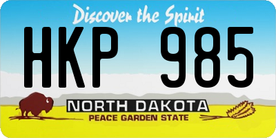 ND license plate HKP985