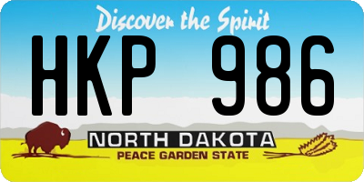 ND license plate HKP986