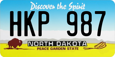 ND license plate HKP987