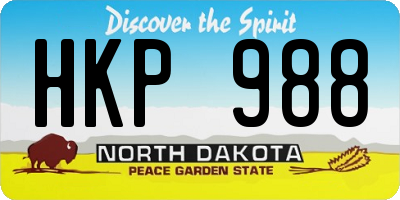 ND license plate HKP988