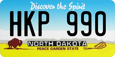 ND license plate HKP990
