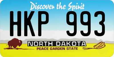 ND license plate HKP993