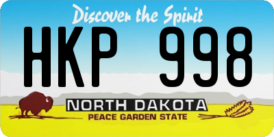 ND license plate HKP998