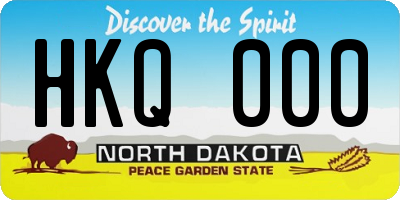 ND license plate HKQ000
