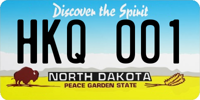 ND license plate HKQ001