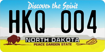 ND license plate HKQ004