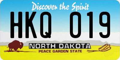 ND license plate HKQ019