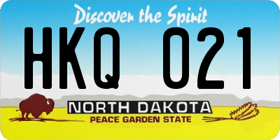 ND license plate HKQ021