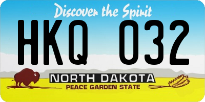 ND license plate HKQ032