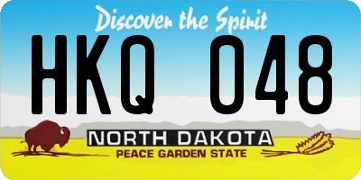 ND license plate HKQ048