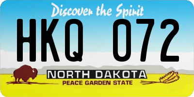 ND license plate HKQ072