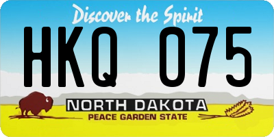ND license plate HKQ075