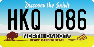ND license plate HKQ086