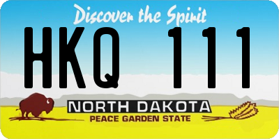 ND license plate HKQ111