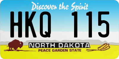 ND license plate HKQ115