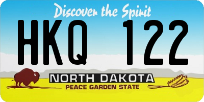 ND license plate HKQ122