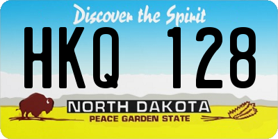 ND license plate HKQ128