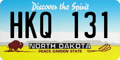 ND license plate HKQ131