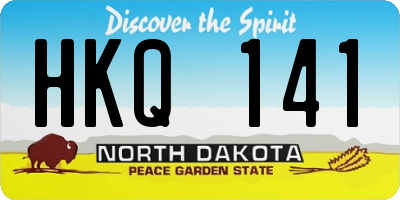 ND license plate HKQ141