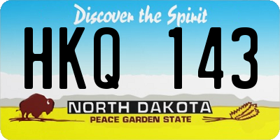 ND license plate HKQ143