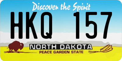 ND license plate HKQ157