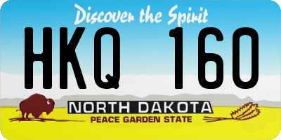 ND license plate HKQ160