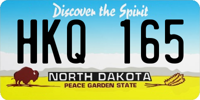 ND license plate HKQ165