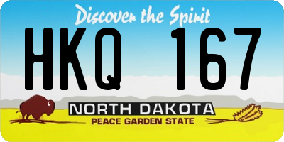 ND license plate HKQ167