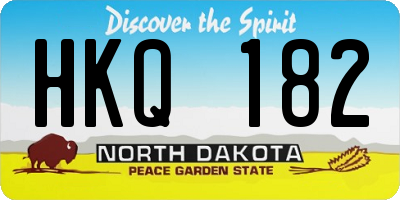 ND license plate HKQ182