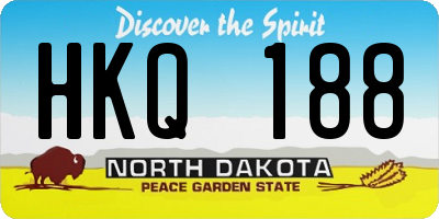ND license plate HKQ188