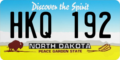 ND license plate HKQ192