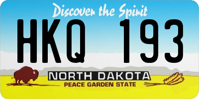 ND license plate HKQ193