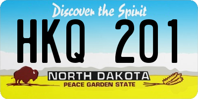 ND license plate HKQ201