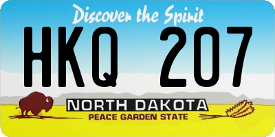 ND license plate HKQ207