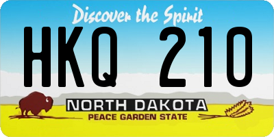ND license plate HKQ210