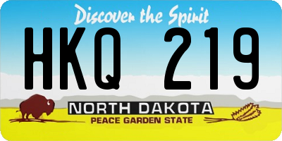ND license plate HKQ219