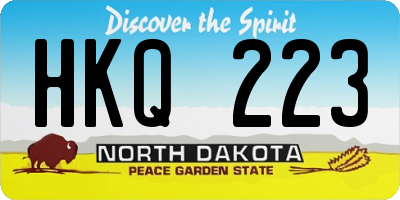 ND license plate HKQ223