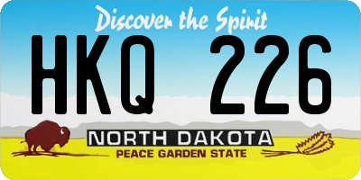 ND license plate HKQ226