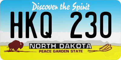 ND license plate HKQ230