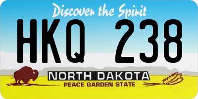 ND license plate HKQ238