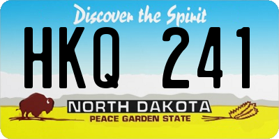 ND license plate HKQ241