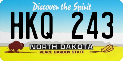 ND license plate HKQ243