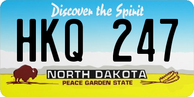 ND license plate HKQ247