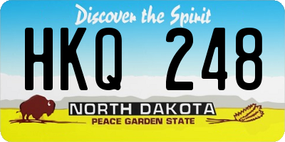 ND license plate HKQ248