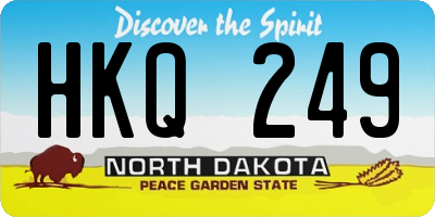 ND license plate HKQ249