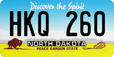 ND license plate HKQ260